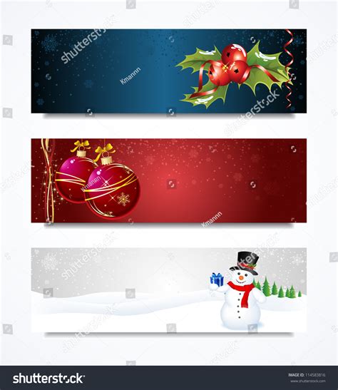 Vector Collection Set Of Christmas Headers. / Christmas Header ...