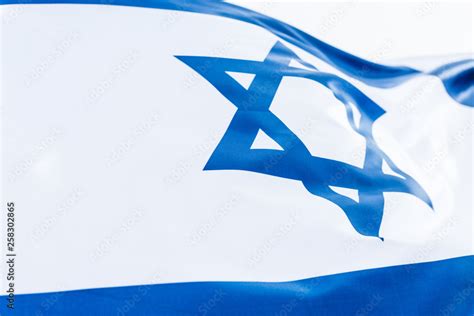 National Israel flag with star of David isolated on white Stock Photo ...