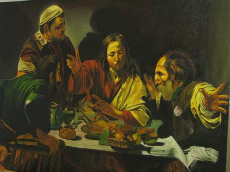 Replica Of Supper At Emmaus Carravagio By Mira In Singapore