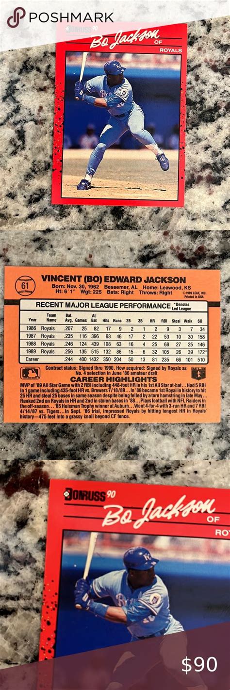 Donruss Bo Jackson Card With Errors Which Makes This Card