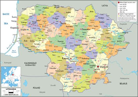 Lithuania Political Wall Map by GraphiOgre - MapSales
