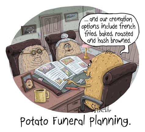 Cartoon Potato Funeral Weekly Humorist