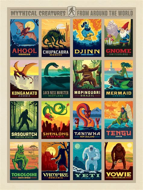 Mythical Creatures From Around The World: Multi-Image Print | Anderson ...