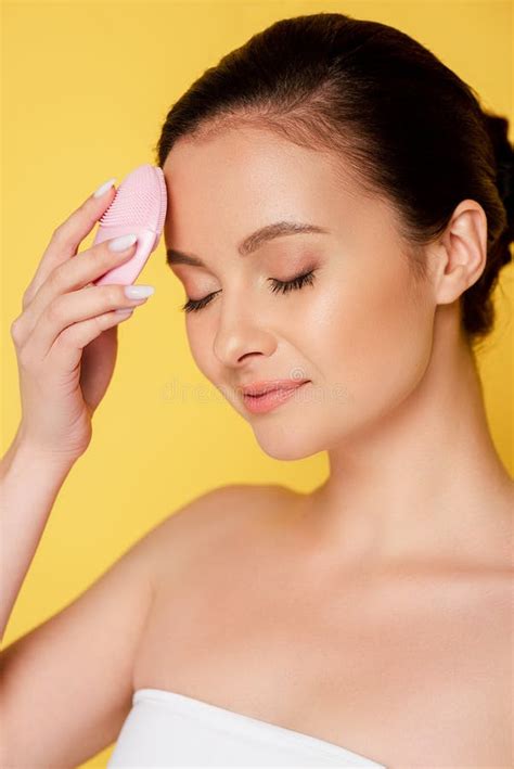 Naked Beautiful Woman With Pink Lines Stock Photo Image Of Adult Marks