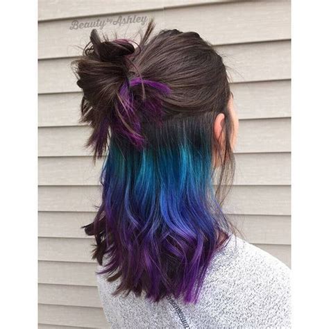 Concealed Purple And Teal 17 Bold Af Hidden Hair Colors You Can