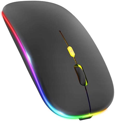 Cicha Myszka slim mysz bezprzewodowa Alogy podświetlana LED RGB do