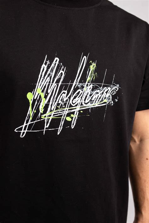 Malelions Splash Signature T Shirt Heren Zwart Heren Shoppen