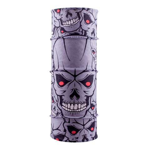 Skull Bandana for Men & Women Face Mask Headwrap Buff (Grey)