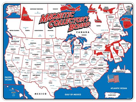 State Magnet Collectors Map And Rack Magnetic Souvenirs