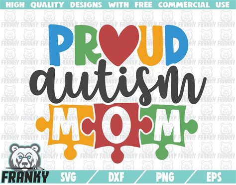 Proud Autism Mom Svg Instant Download Printable Cut File Commercial Use