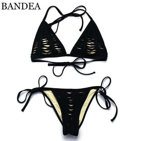 Bandea 2017 New Halter Women Swimwear Bikini Set Swimsuit Ties At The