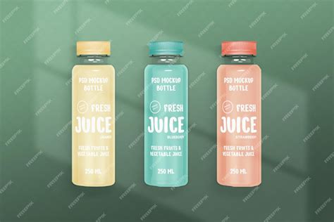 Premium PSD | Fresh juice drink glass bottle mockup