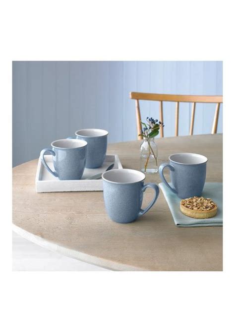 Denby Elements Set of 4 Coffee Mugs – Blue | littlewoods.com