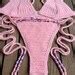 Solid Triangle Beaded Crochet Bikini Set In Baby Pink Etsy