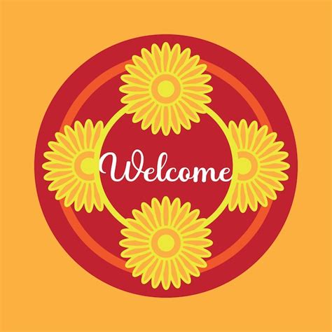 Premium Vector | Welcome round sign door hanger laser cut