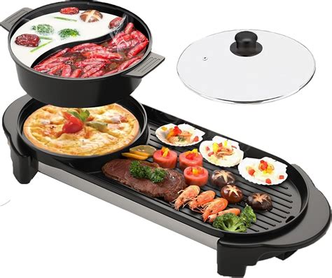 Hot Pot With Grill Electric Hot Pot In Shabu Shabu Hot Pot Korean Bbq Grill Removable
