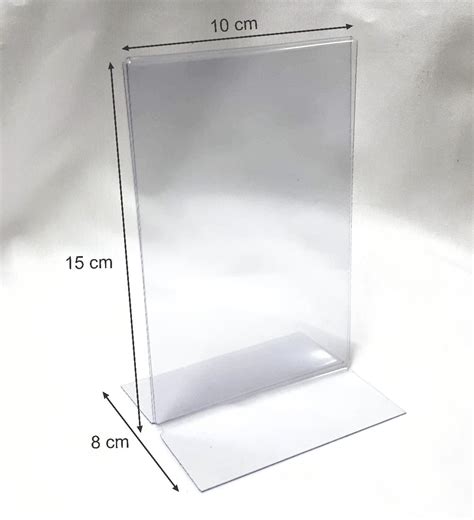 Display Expositor Em T 10x15 Acrílico Pvc Cristal Kit C 20un R 138