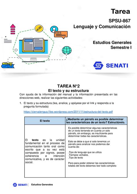 Spsu Tarea U Lenguaje Y Comunicaci N Estudios Generales Tarea