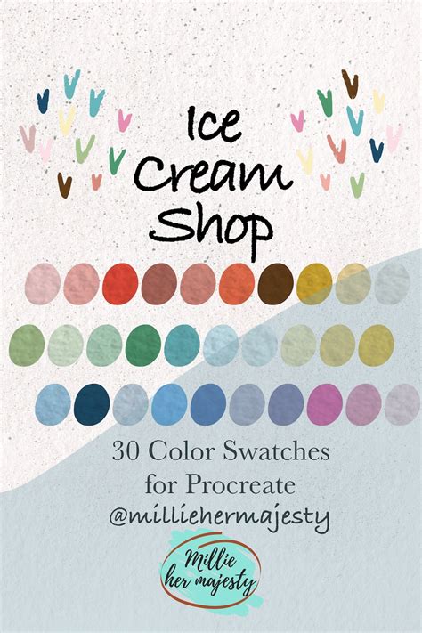 Ice Cream Procreate Swatches 30 Bright Happy Colors For Procreate