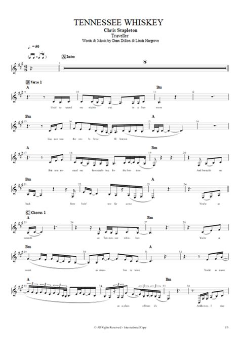 Tennessee Whiskey Tab By Chris Stapleton Guitar Pro Full Score Mysongbook