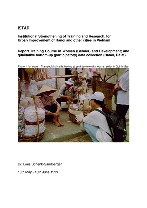 Pdf Institutional Strengthening Of Training And Research For Urban