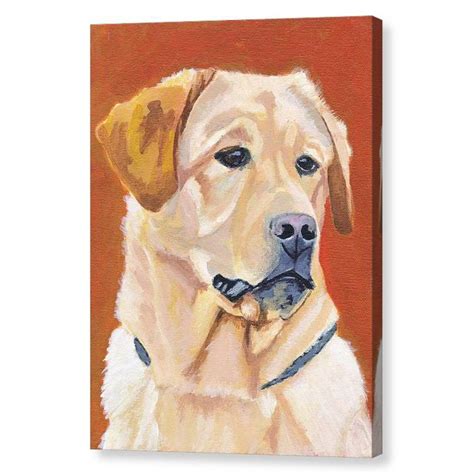 Dog on Orange Background Canvas Print - Art by Tina Lewis