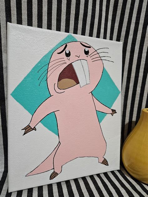 Kim Possible Fan Art Painting Rufus Naked Mole Rat S Etsy