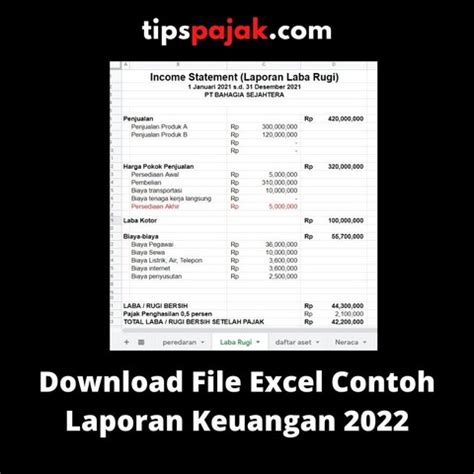 contoh file excel laporan keuangan   lapor spt tahunan tips