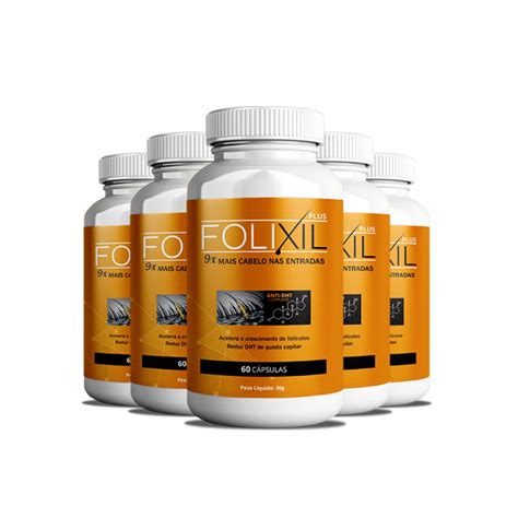 5 Potes Folixil Plus Anti Calvície 60 Cápsulas Shopee Brasil