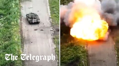 Watch Russian Tank Destroyed By Own Landmine