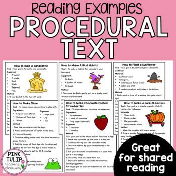 Procedural Text Examples Ten Reading Samples With Comprehension