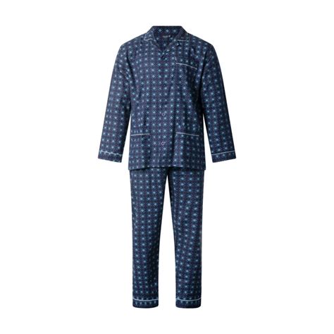 Gentlemen Klassieke Heren Pyjama Met Doorknoop Flanel