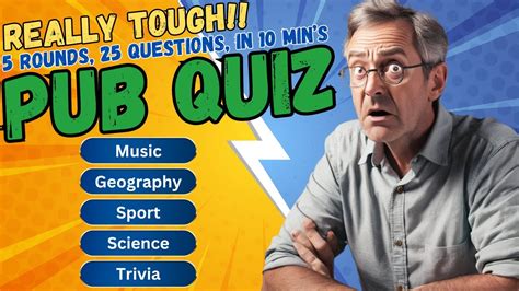 The Tough Pub Quiz Challenge General Knowledge Quiz Youtube