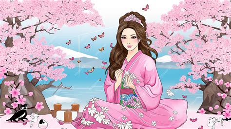 Premium Photo A Japanese Girl 3d Vector Drawing 3d