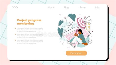 Project Manager Web Banner or Landing Page. Successful Business Stock Illustration ...