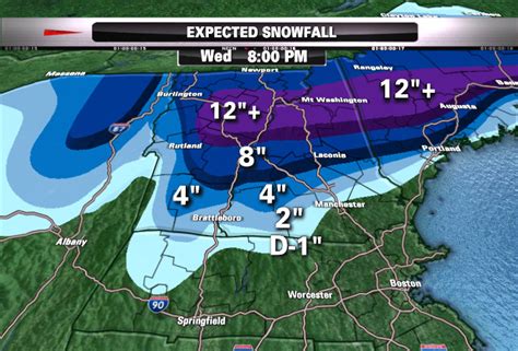 New England Snow Depth Map - Vector U S Map