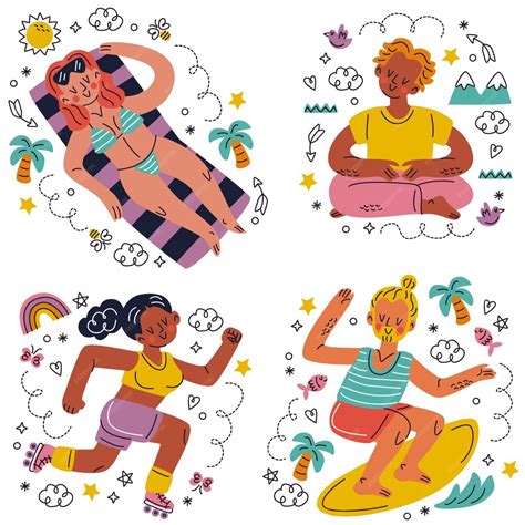 Free Vector Doodle Hand Drawn People Stickers