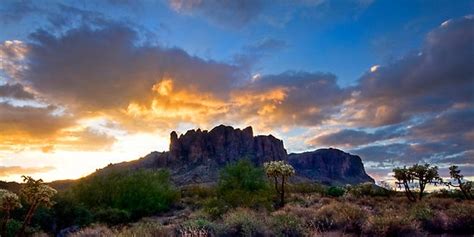 Sunrise Over Superstition Mountain Arizona Sunset Superstition