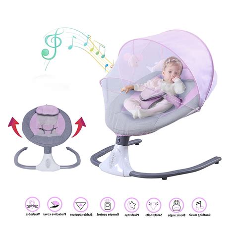 Electric Baby Swing Portable Swing Chair Infant Auto Swing Seat with 4 ...