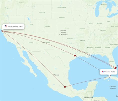 All Flight Routes From Havana To San Francisco Hav To Sfo Flight Routes