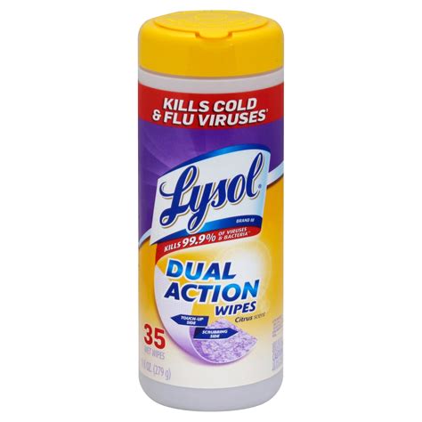 Lysol Disinfectant Wipes Dual Action Citrus 35 Ct 12 Pack Stockupexpress