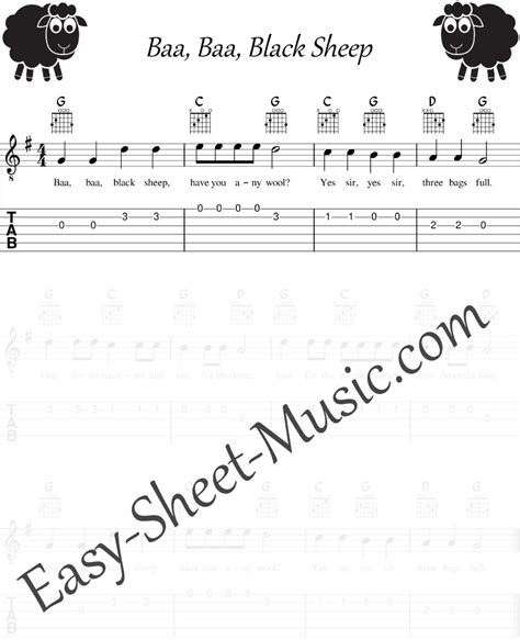 Baa Baa Black Sheep Guitar Chords