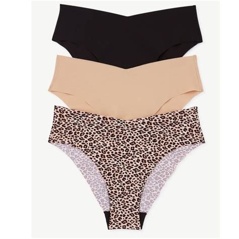 NWT Joyspun Women No Show Cheeky Panties 3 Pack Size XXL 20 Leopard Nude Black EBay