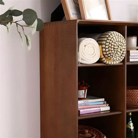 Modern Wood Bookcase with Multiple Shelves and Stylish Design - Natural Finish Cabinet Not ...