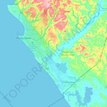 Pointe-Noire topographic map, elevation, terrain