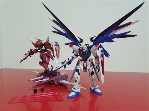 RG Freedom Gundam & Justice Gundam, Hobbies & Toys, Toys & Games on Carousell