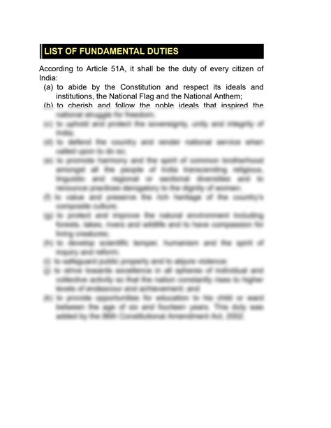 Solution Fundamental Duties Of Indian Constitution Studypool