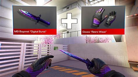 Gameplay M Bayonet Digital Burst Gloves Retro Wave In Standoff