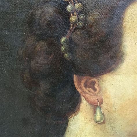 Proantic Oil On Canvas Painting Representing Portrait Of A Lady