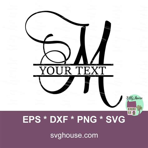 M Split Monogram Svg Split Letter M Svg M Initial Svg Silhouette Images